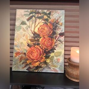 Orange Rose painting 16”X20” Virginia Disbrow 1989